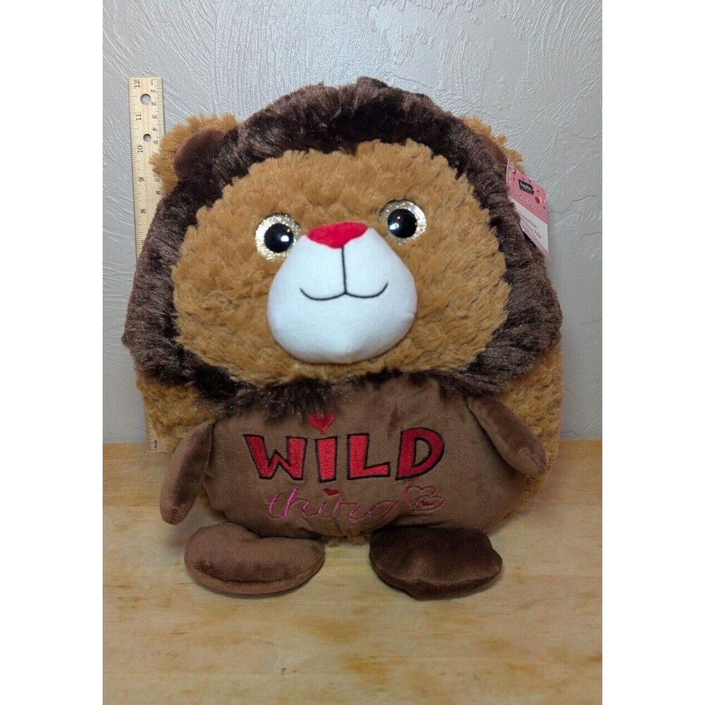 Homerbest Brown Lion Valentines Roly Poly Pals "Wild Tings" 13" Animal Plush